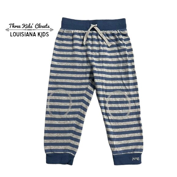 Kite 3T Blue & Grey Striped Jogger Pants - Picture 1 of 6